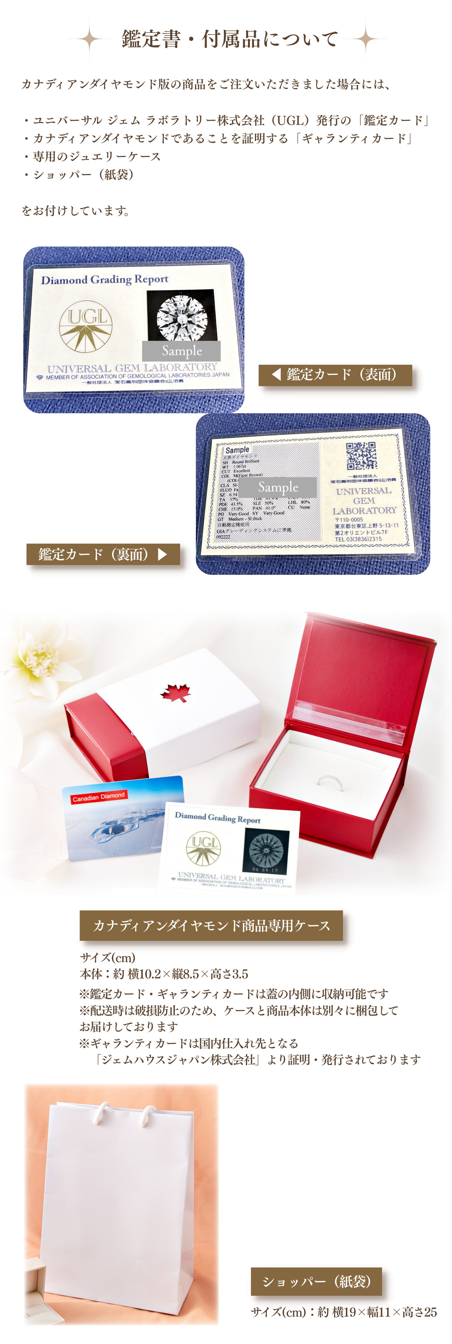 カナディアンダイヤモンド 鑑定書 付属品